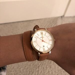 Fossil Leather Wrap Around Watch